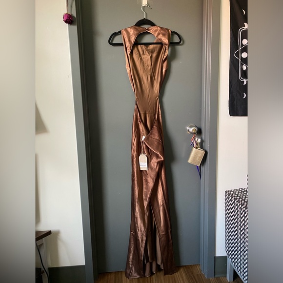 Meshki Maxi Satin Dress US XS - Picture 5 of 6